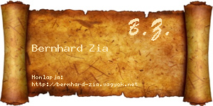 Bernhard Zia névjegykártya